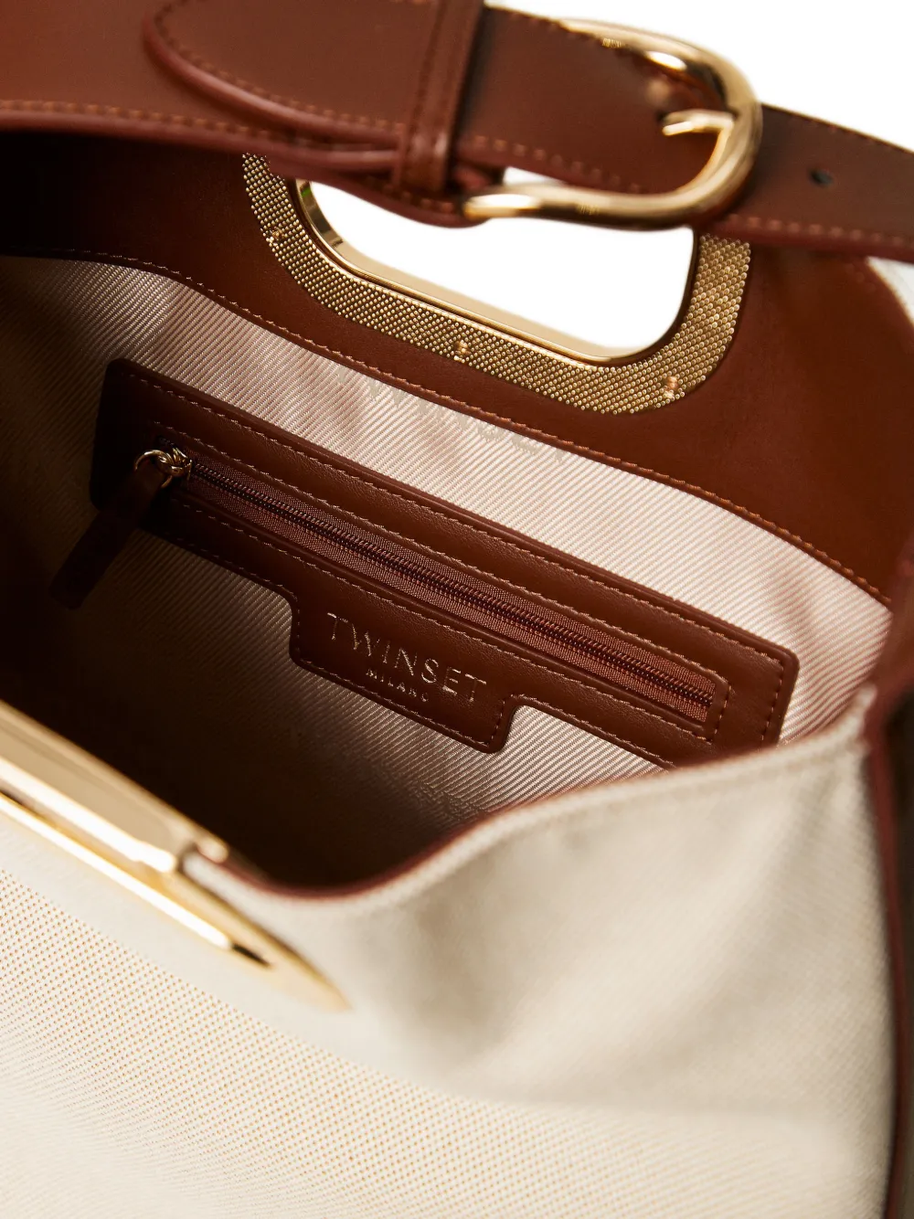TWINSET Lila canvas tas Beige