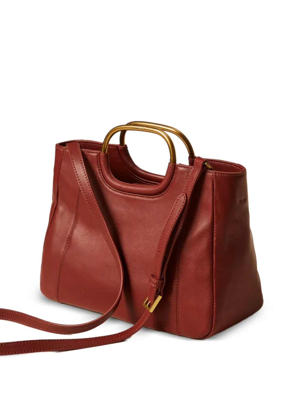  Twinset Embossed-logo Leather Tote Bag - Red 