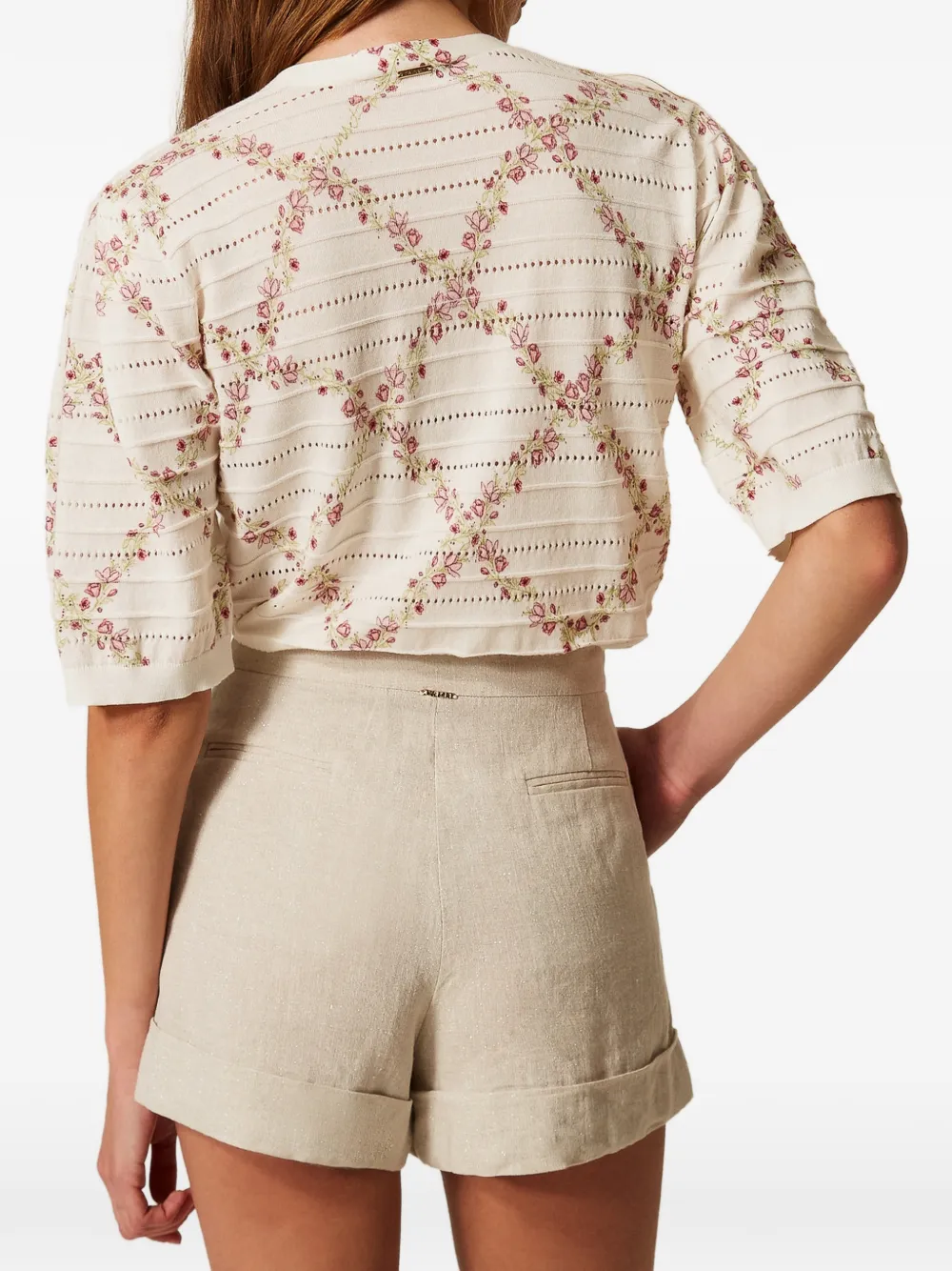 TWINSET Geplooide shorts Beige