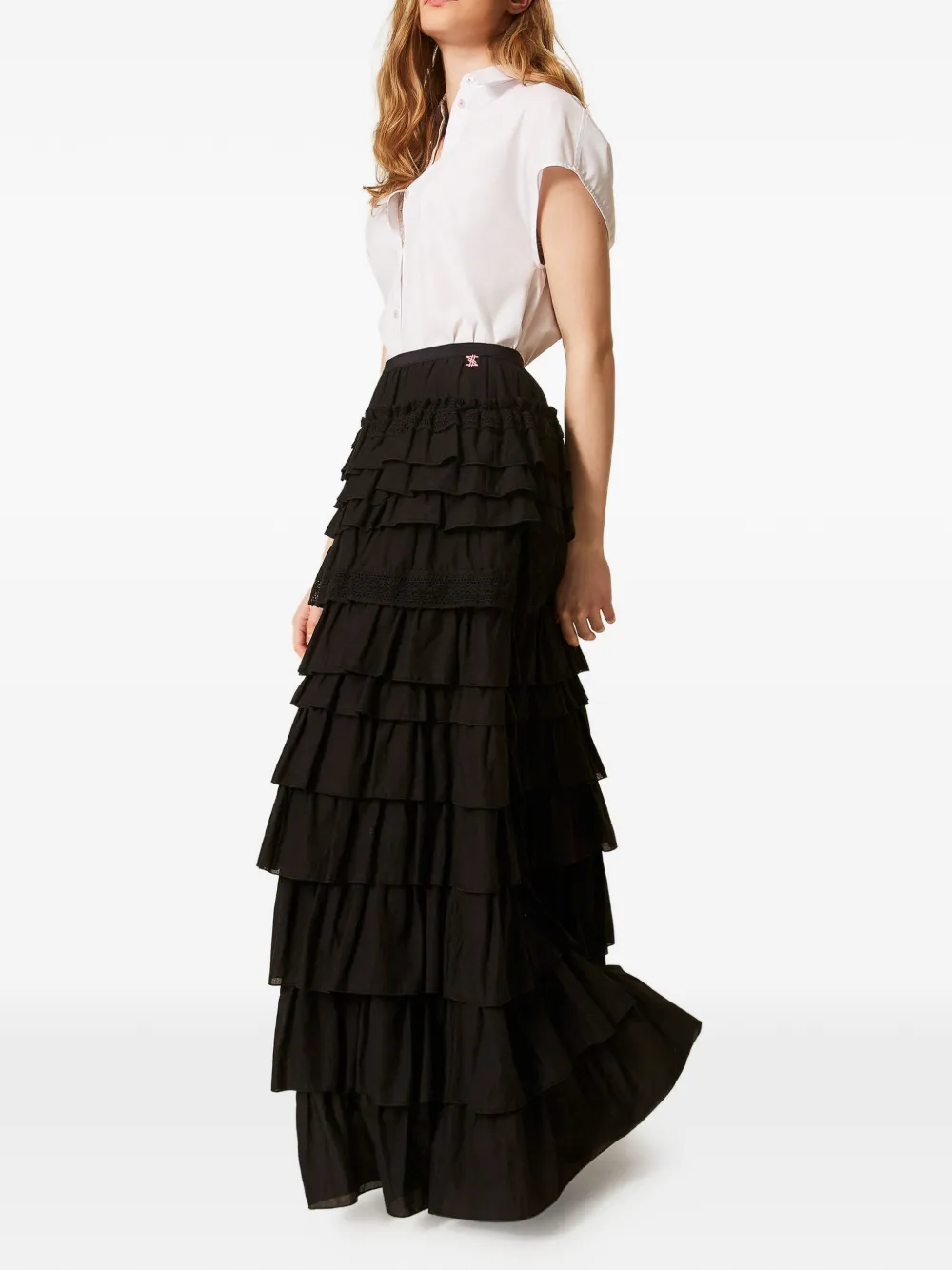 TWINSET Rok met ruche Zwart