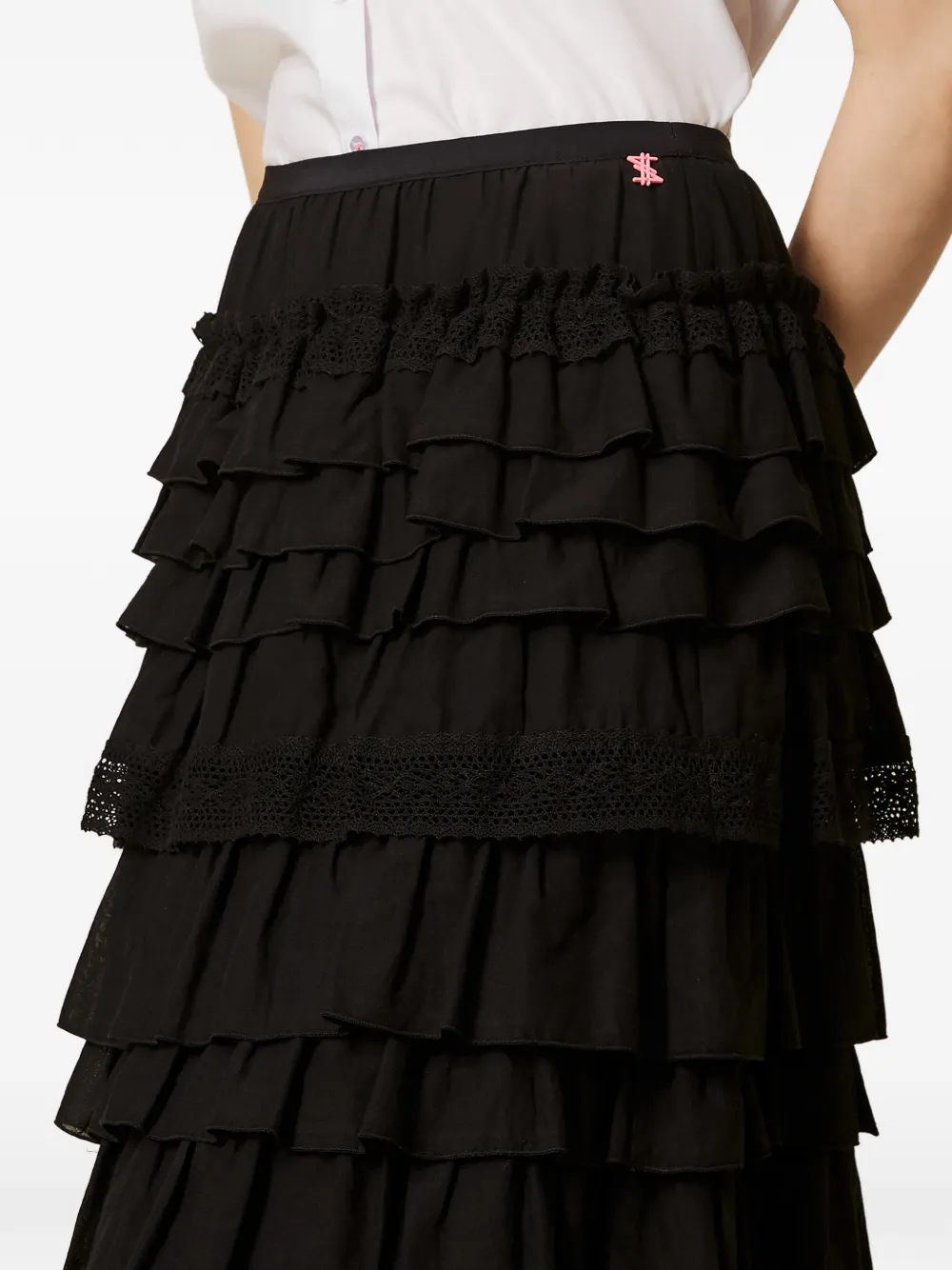 TWINSET Rok met ruche Zwart
