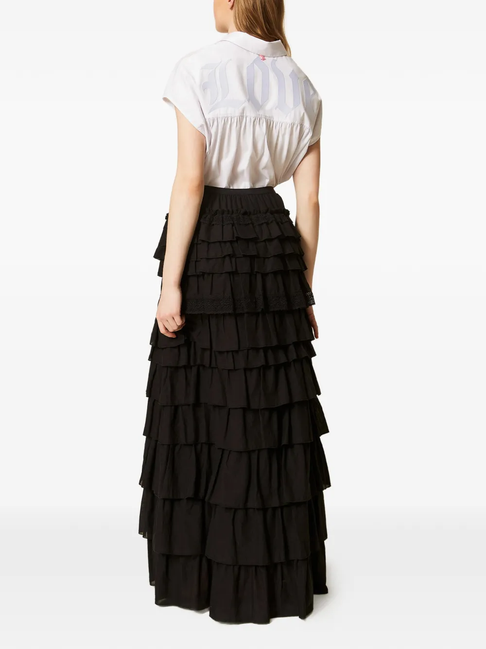 TWINSET Rok met ruche Zwart