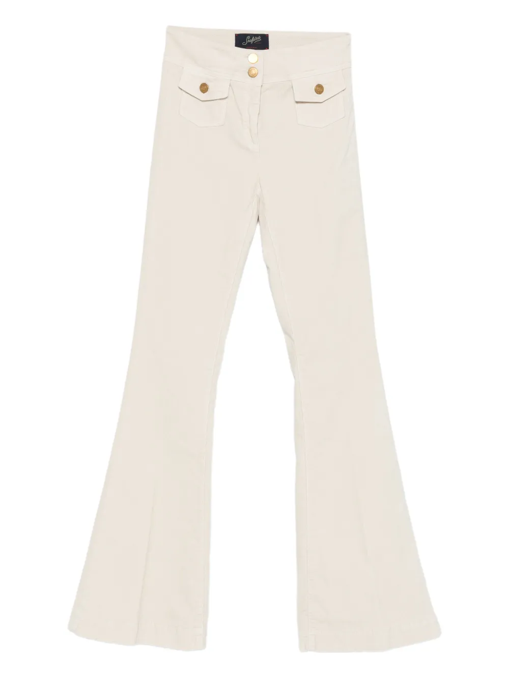 Seafarer Buttoned Flared Trousers In Neutral