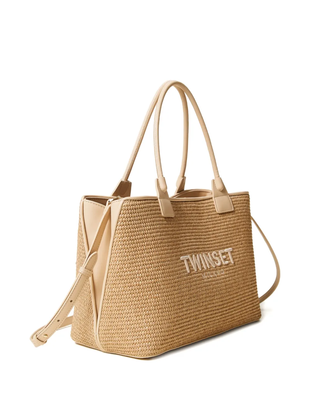TWINSET Geweven shopper - Beige
