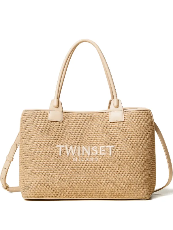 TWINSET ウーブン ハンドバッグ | ニュートラル | FARFETCH JP