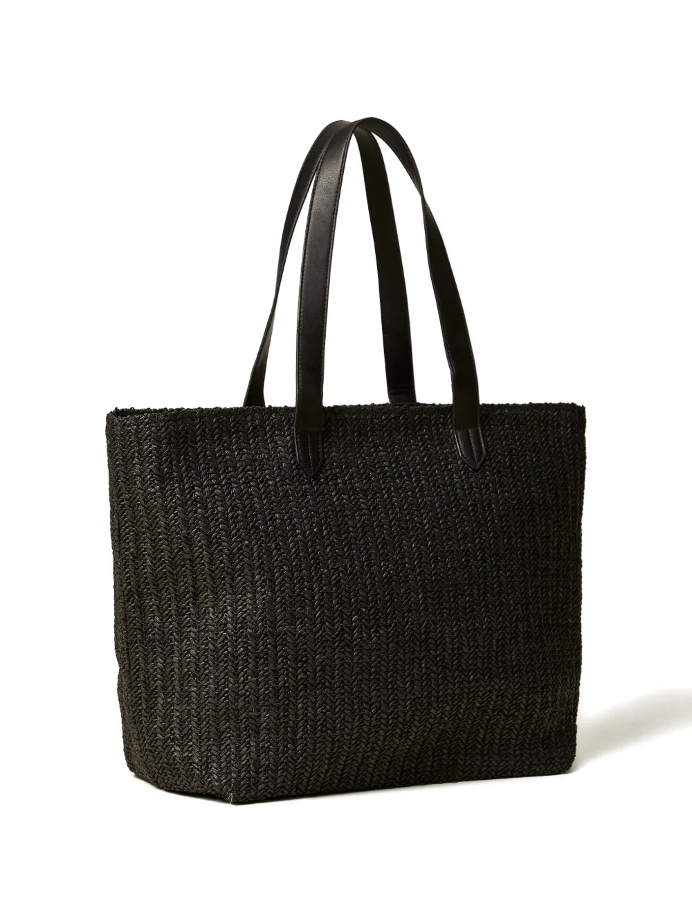 TWINSET Raffia shopper met franje Zwart
