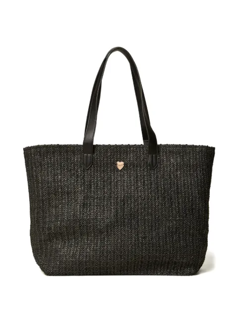 TWINSET raffia shopper bag with fringes