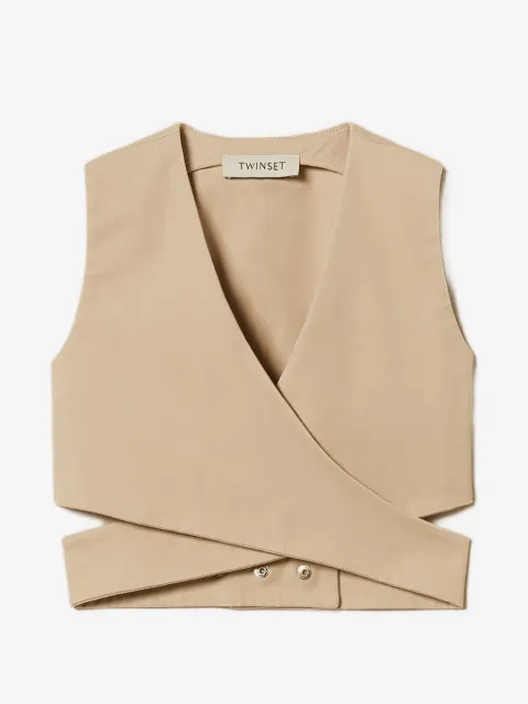 TWINSET Kids توب قصير بفتحات