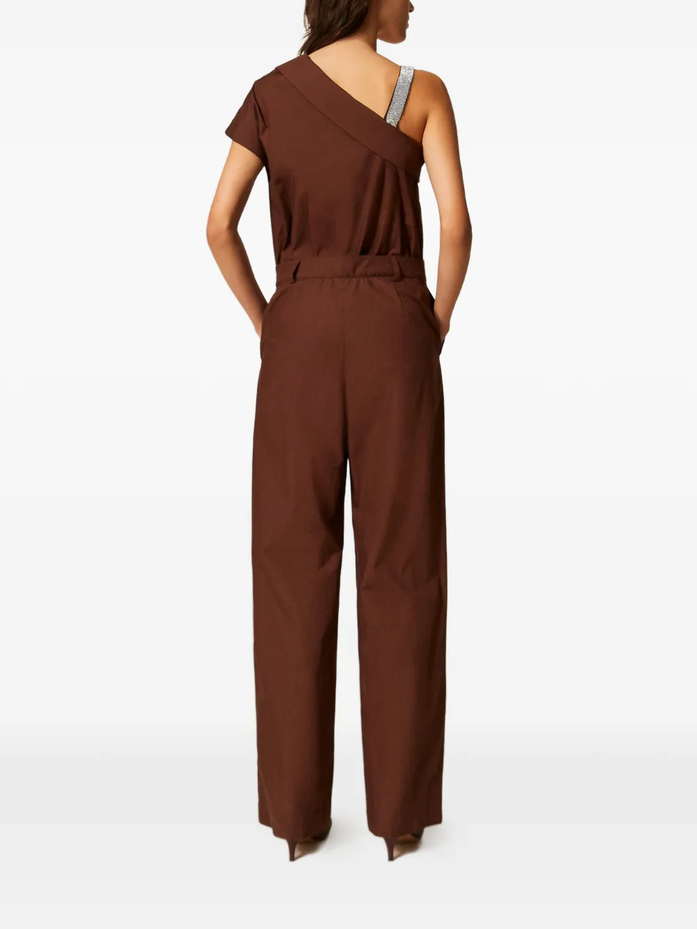  Twinset One-shoulder Jumpsuit - Brown 