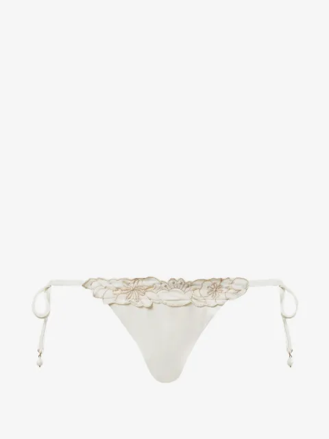 TWINSET brazilian bikini bottoms with floral embroidery