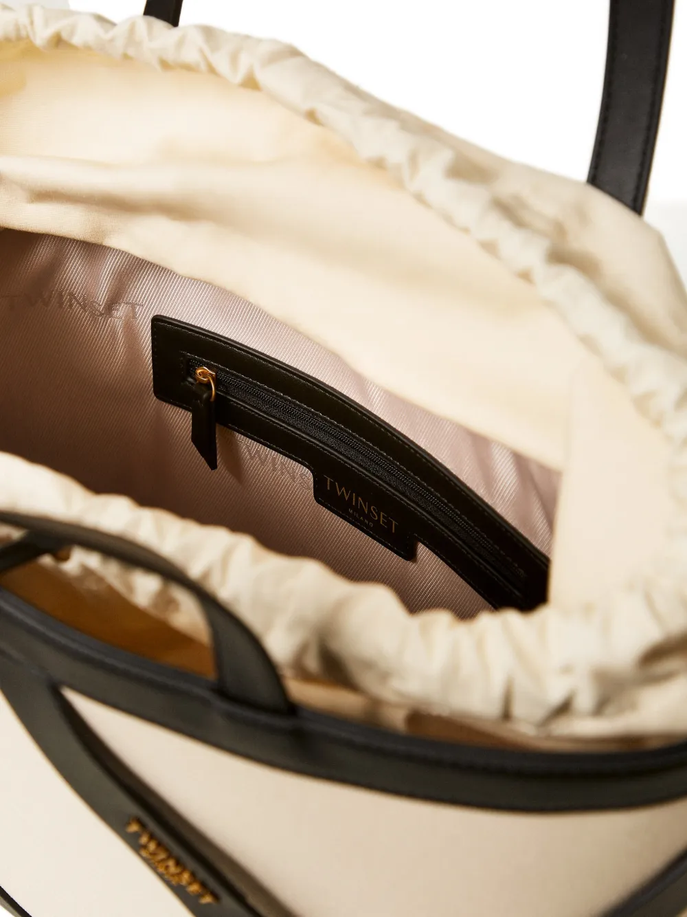 TWINSET Shopper met kant Beige