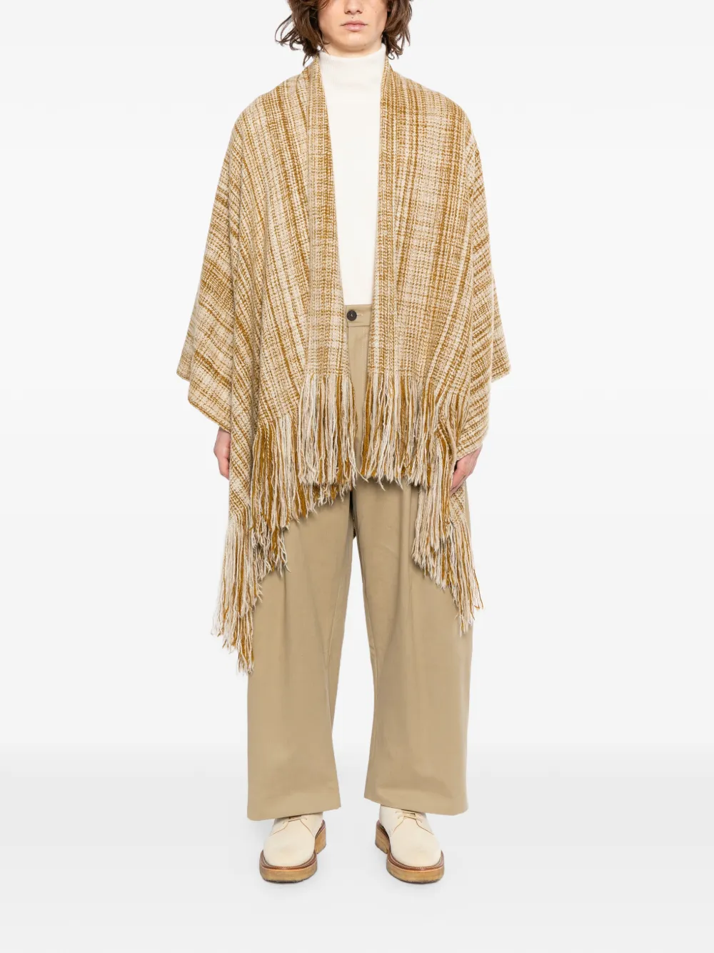 NORLHA 手纺流苏斗篷 | 单排扣大衣 | Image 2