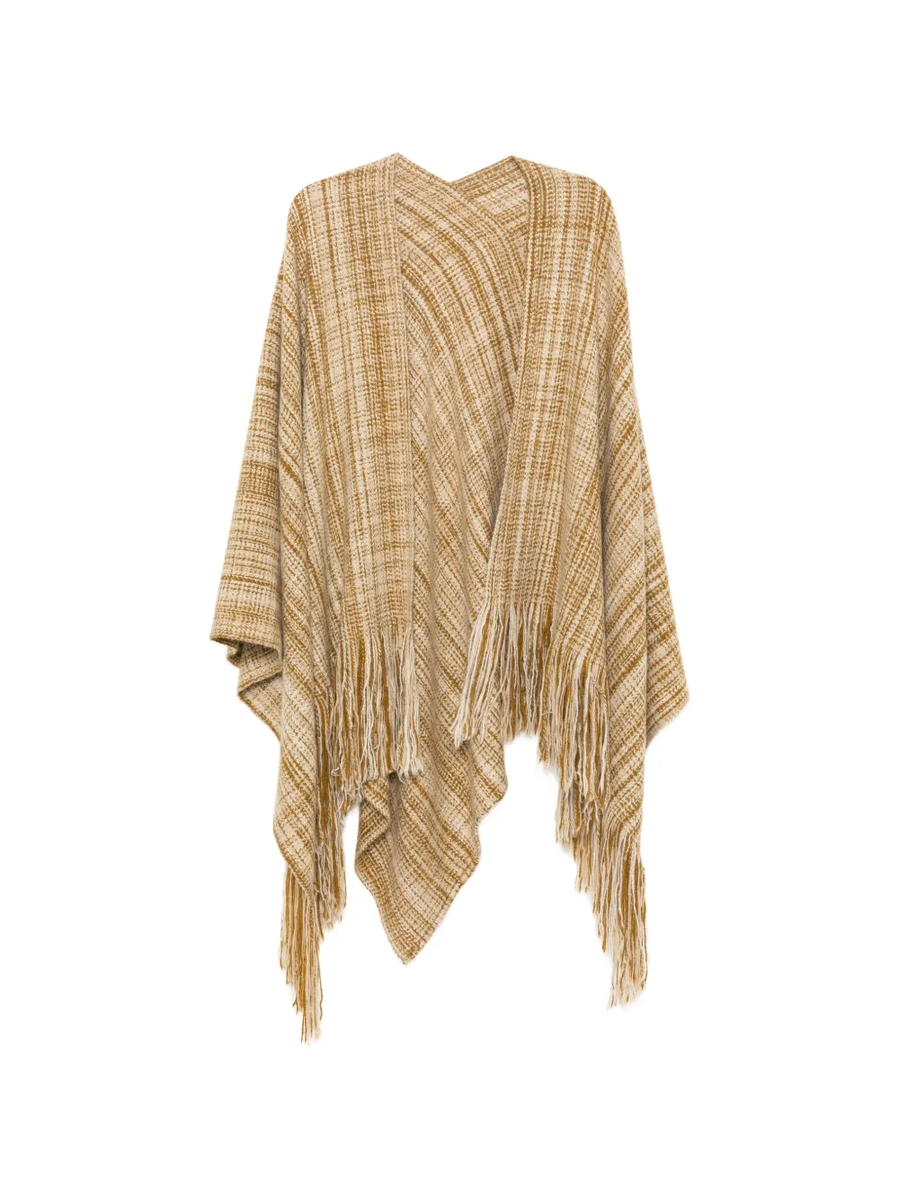 NORLHA handspun fringed cape - Neutrals