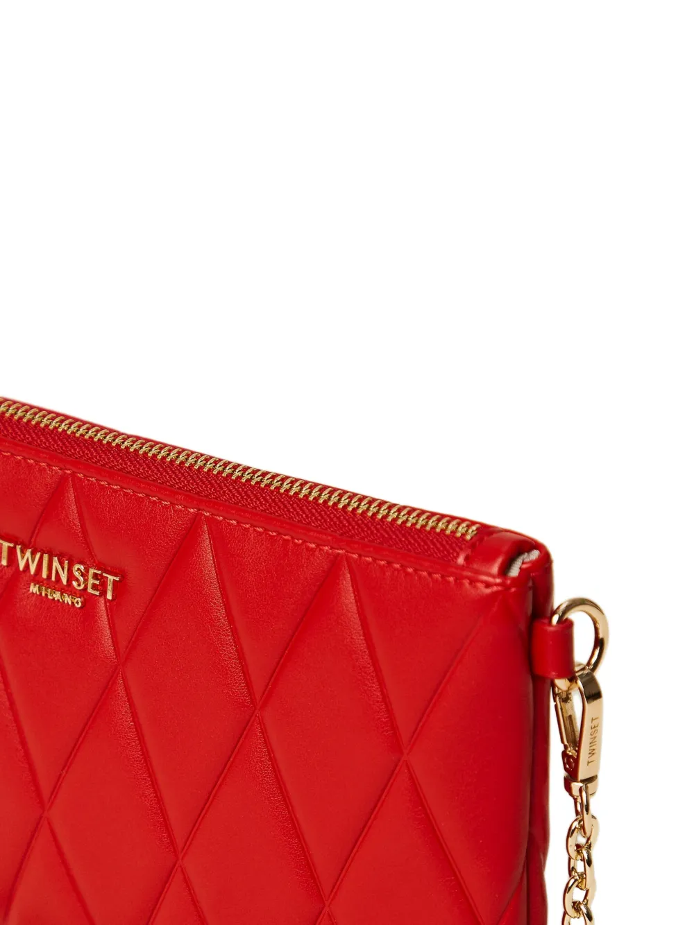 TWINSET Gevoerde mini-schoudertas met kettingband Rood