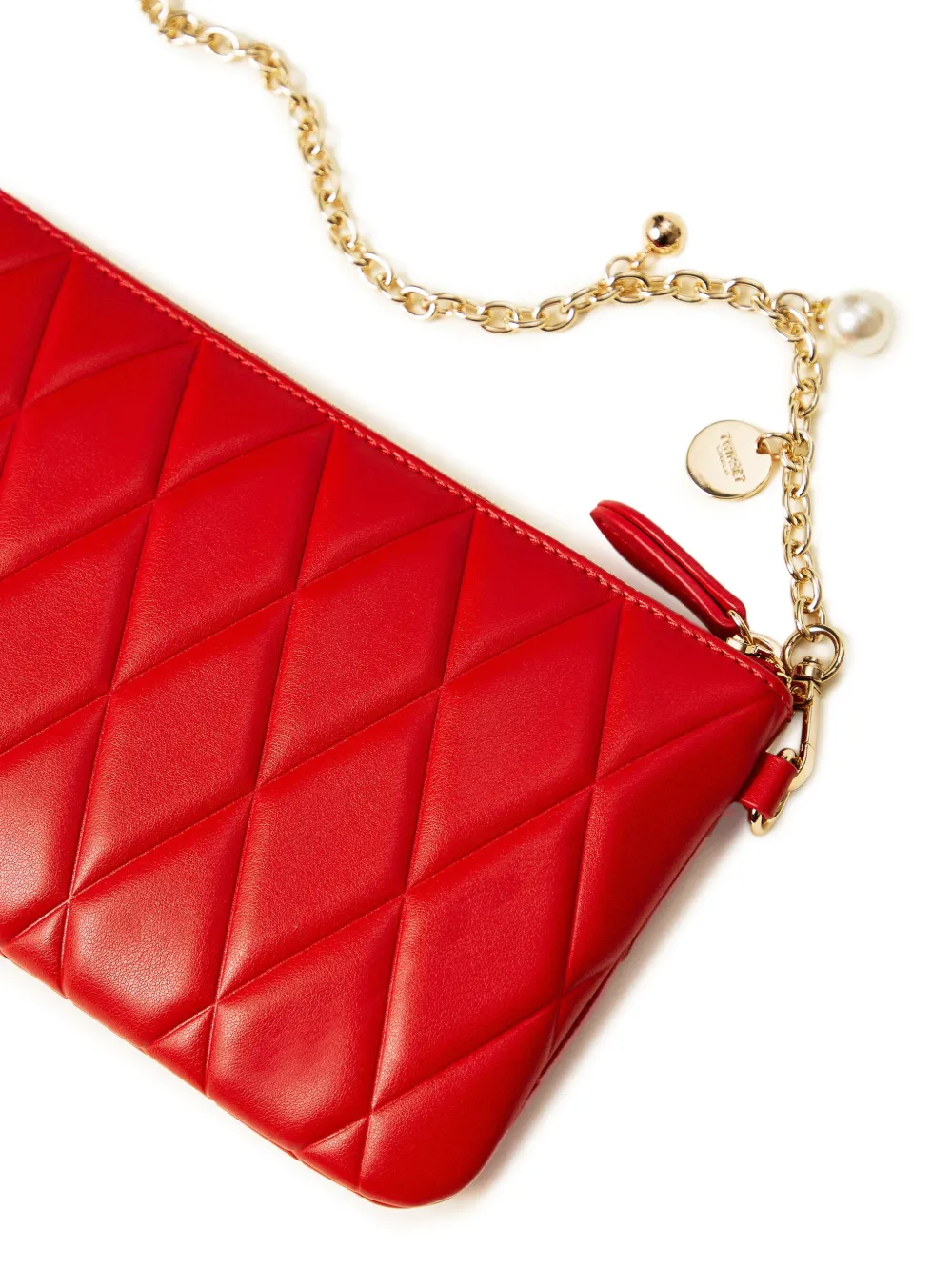 TWINSET Gevoerde mini-schoudertas met kettingband Rood