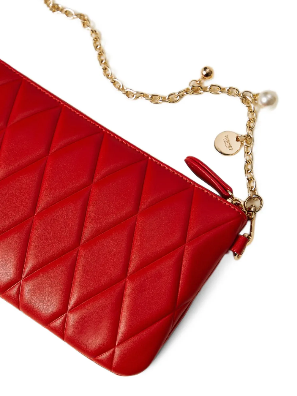 TWINSET Gevoerde mini-schoudertas met kettingband Rood