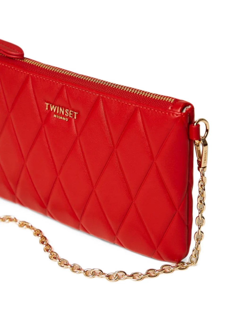 TWINSET Gevoerde mini-schoudertas met kettingband Rood
