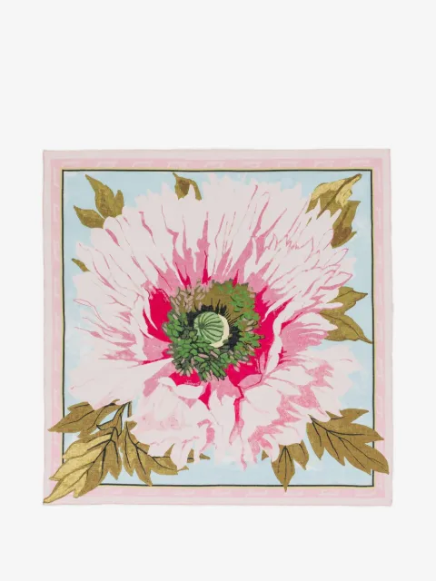 TWINSET linen blend keffiyeh with flowers