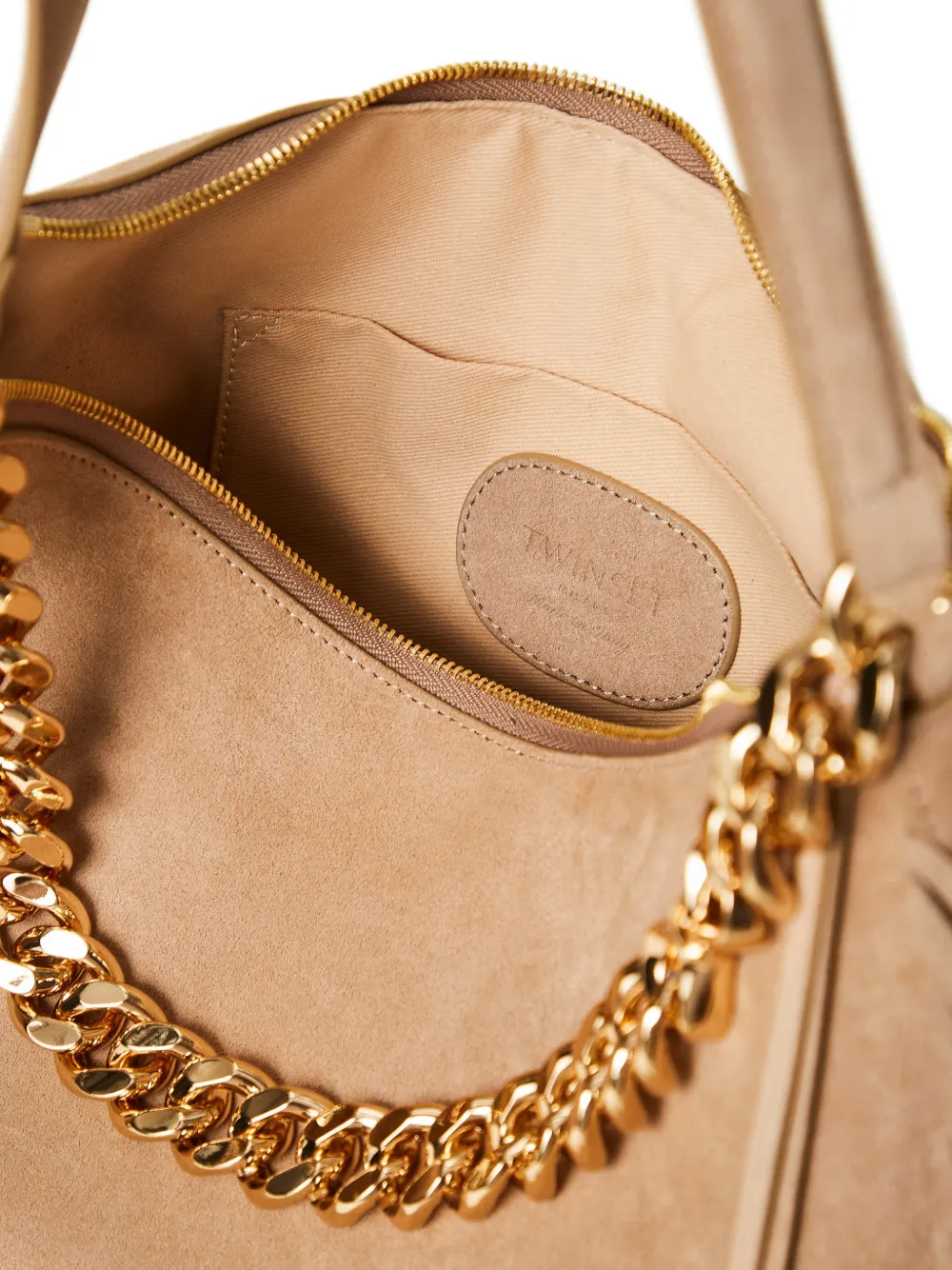 TWINSET Medium Liliane suède tas Beige