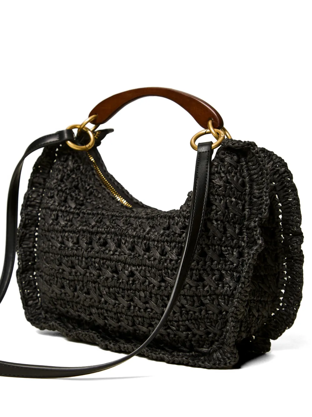 TWINSET Shopper met ruches en kersendetail Zwart