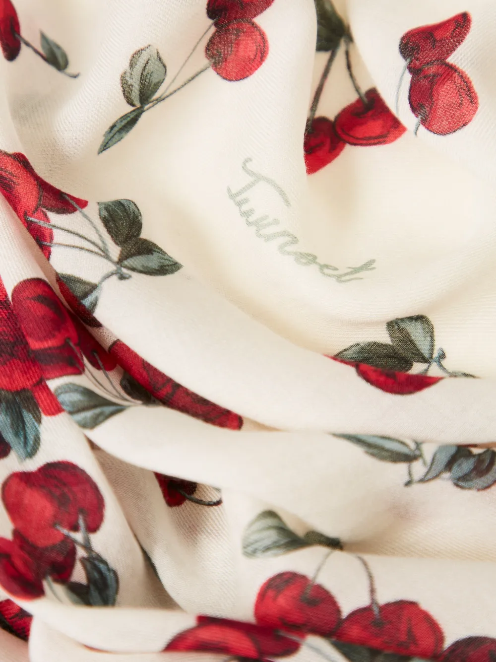  Twinset Cherry Print Scarf - Neutrals 