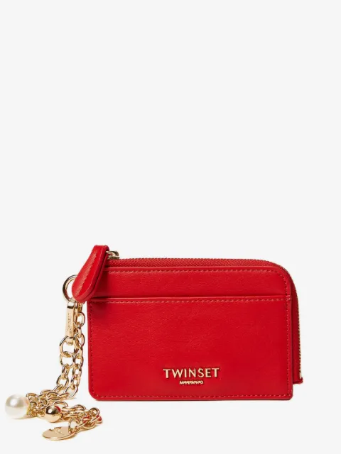TWINSET card holder with charms and logo