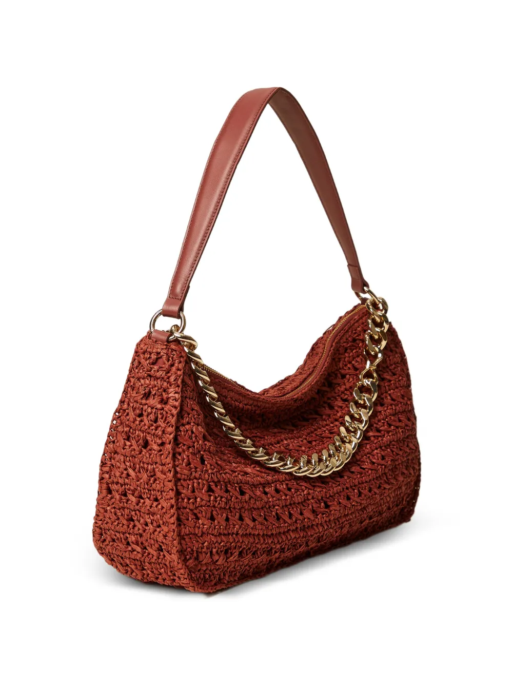  Twinset Woven Chain Shoulder Bag - Brown 