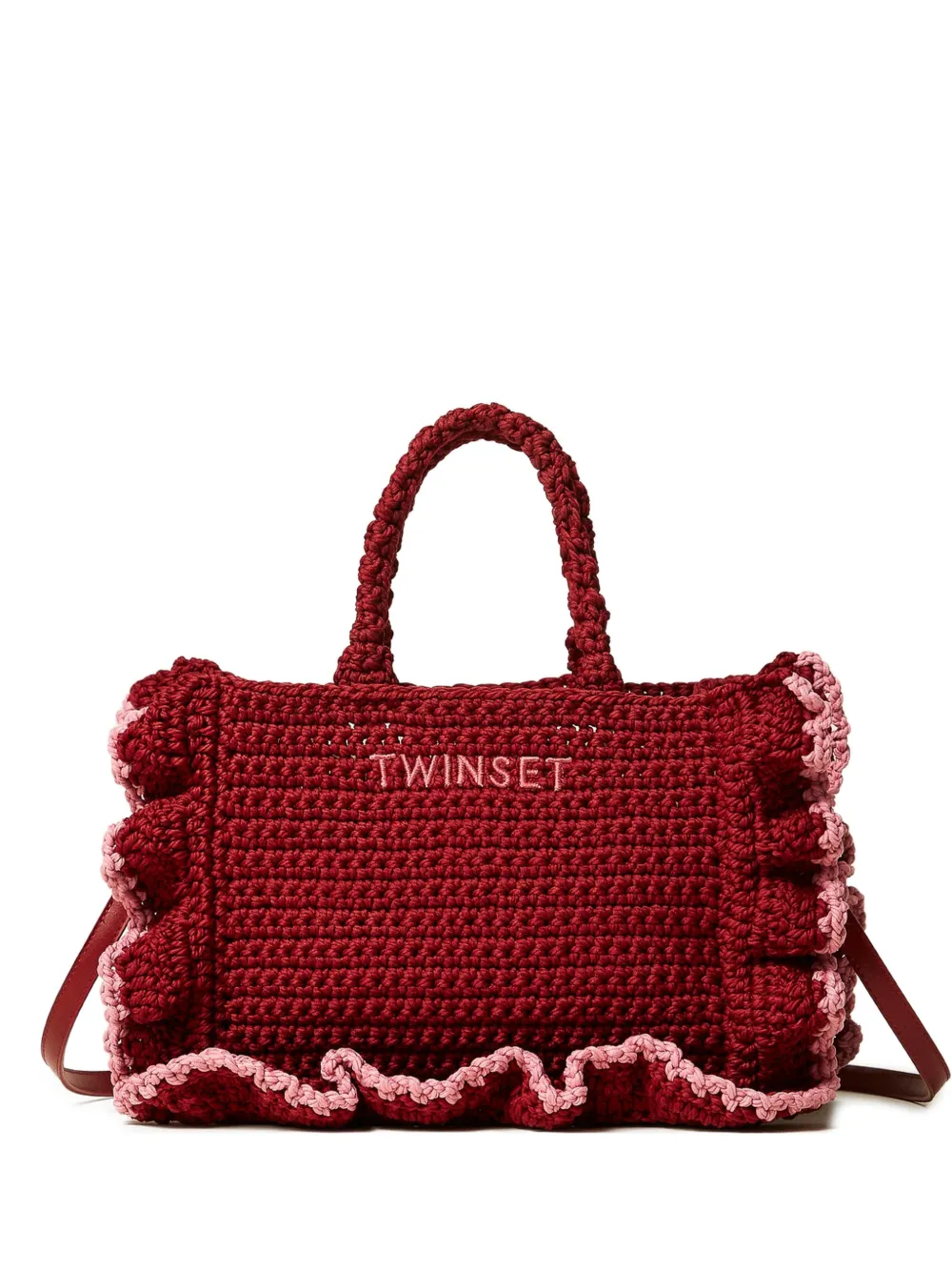 TWINSET Borsa tote con ruches - Rosso