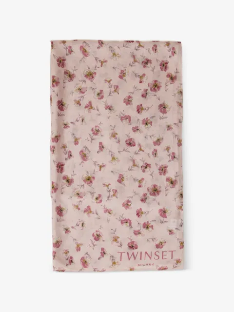 TWINSET 로고 플로럴 스톨