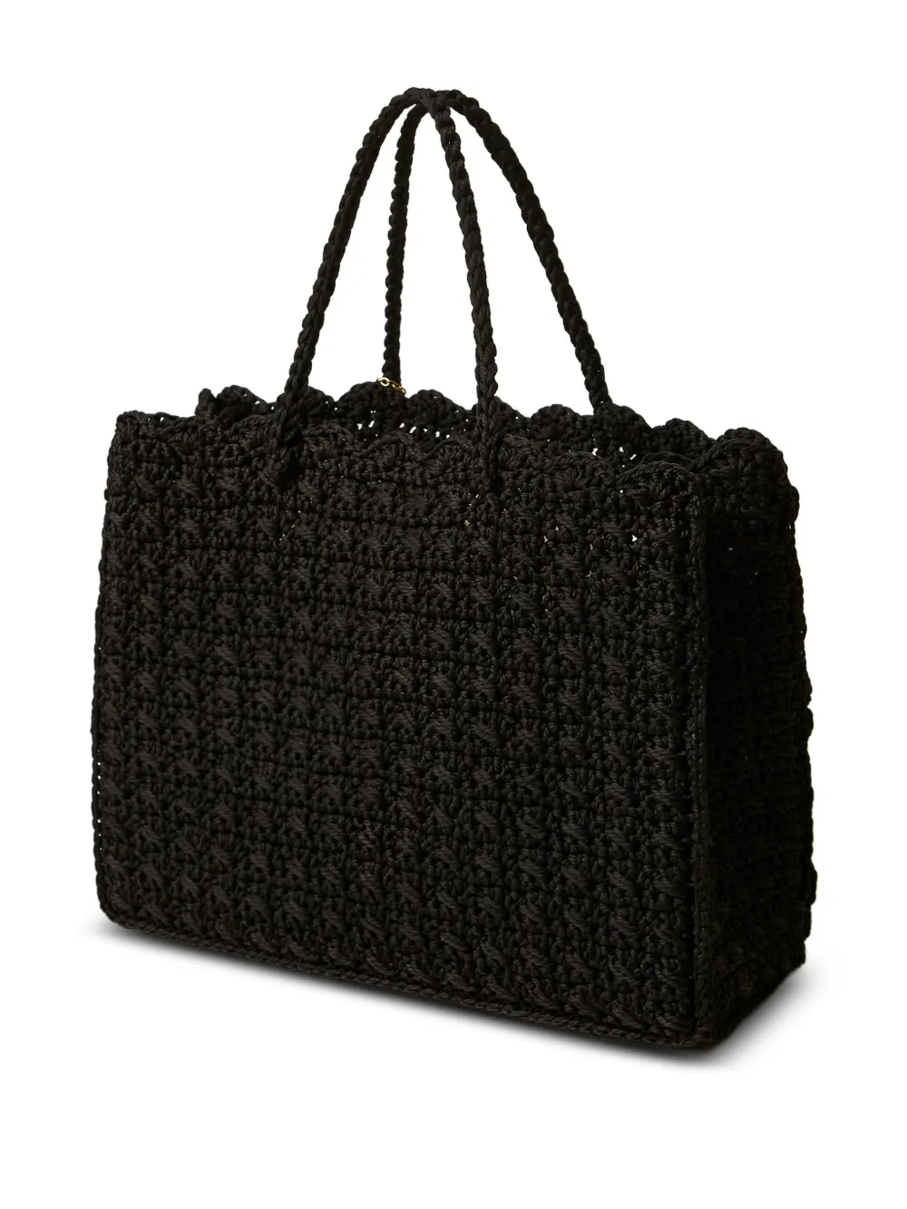 TWINSET Shopper met bloemapplicatie Zwart