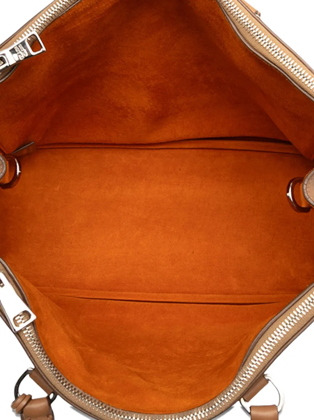 Pre-owned Prada 2000-2025 Medium Soft Calf Galleria Double Zip Tote Satchel In Brown