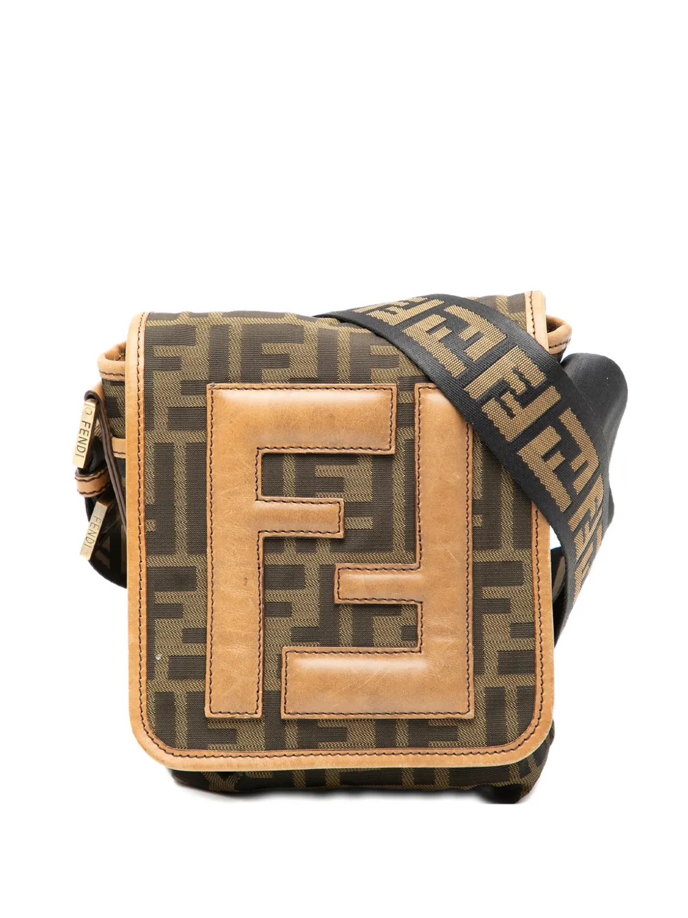 Pre-owned Fendi 2010-2025 Mini Ff Zucca Canvas Crossbody Bag In Brown