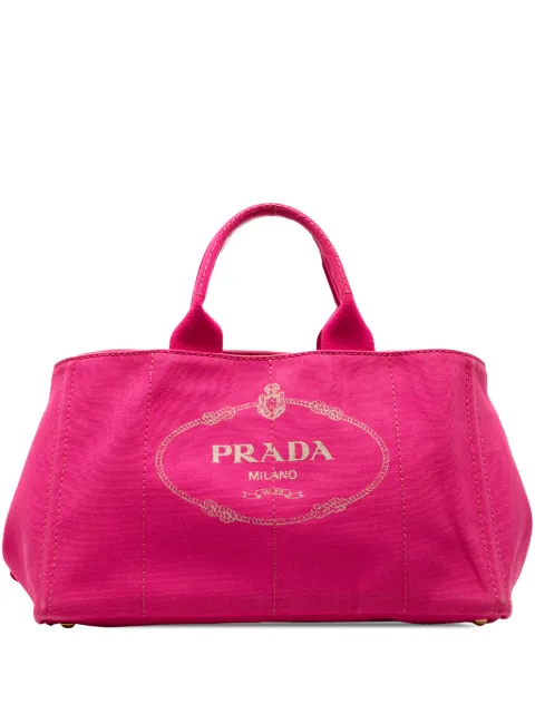 Prada Pre-Owned 2013-2025 Large Canvas Canapa Logo satchel