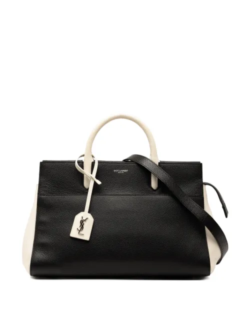 Saint Laurent Pre-Owned 2016 Small Bicolor Grained Calfskin Cabas Rive Gauche satchel