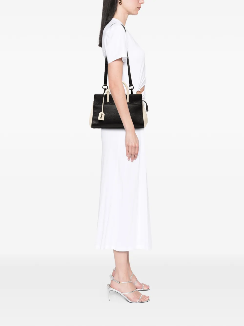 Saint Laurent Pre-Owned 2016 Small Bicolor Grained Calfskin Cabas Rive Gauche satchel | Pre-Owned | Image 2