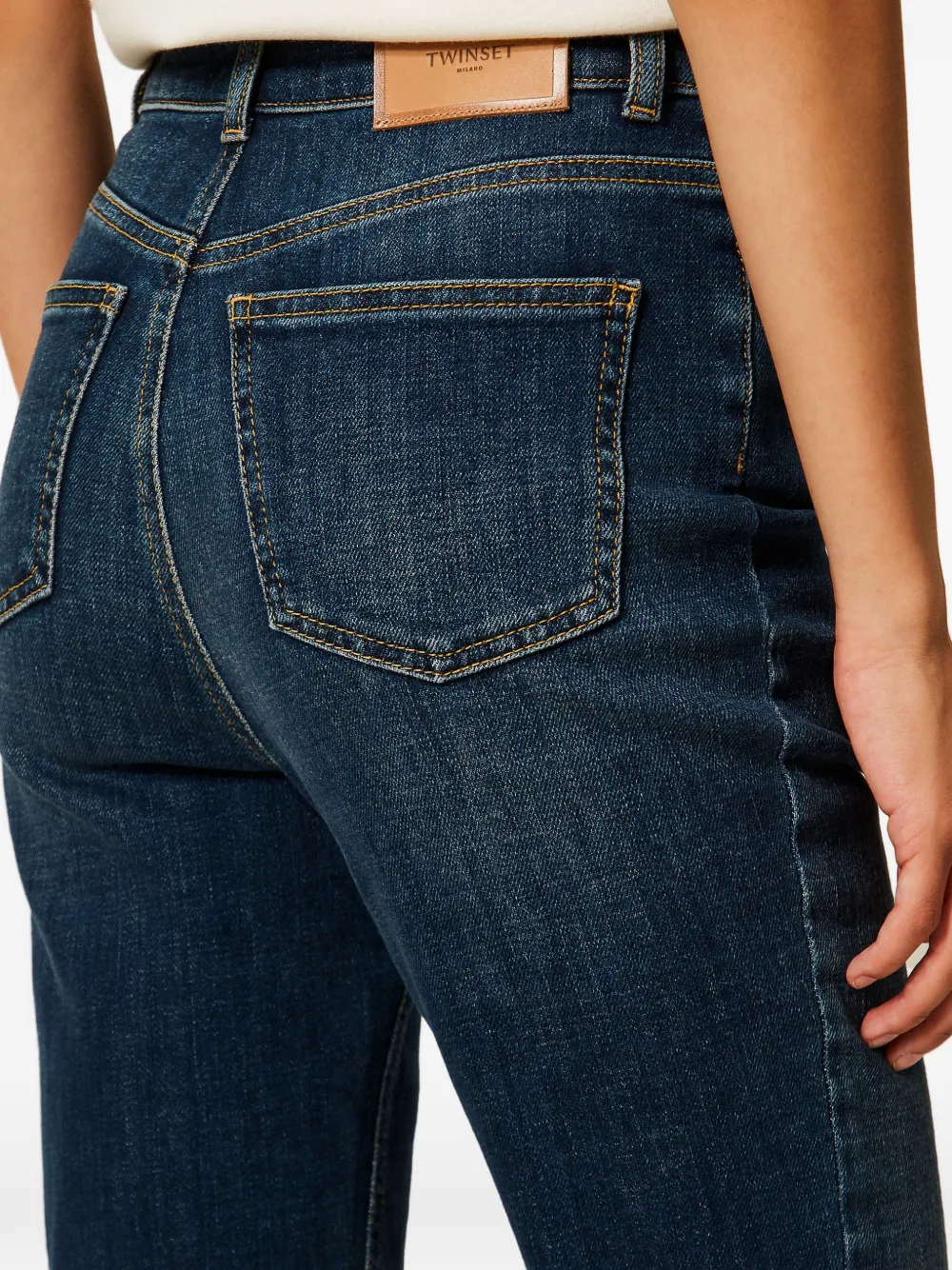 TWINSET Cropped jeans met vijf zakken Blauw