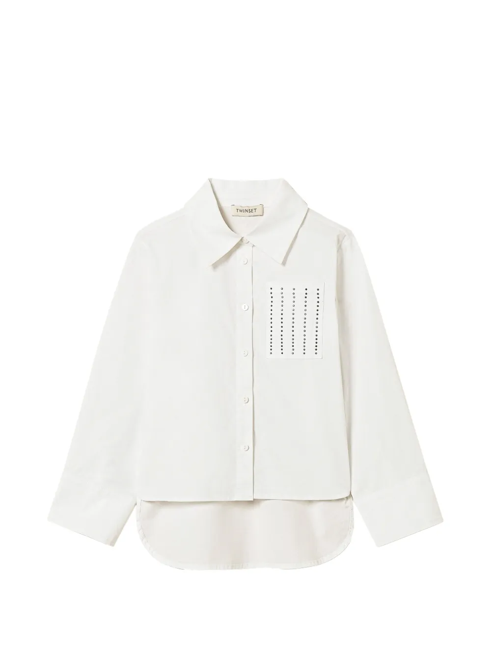 TWINSET Kids studded-pocket shirt - Weiß