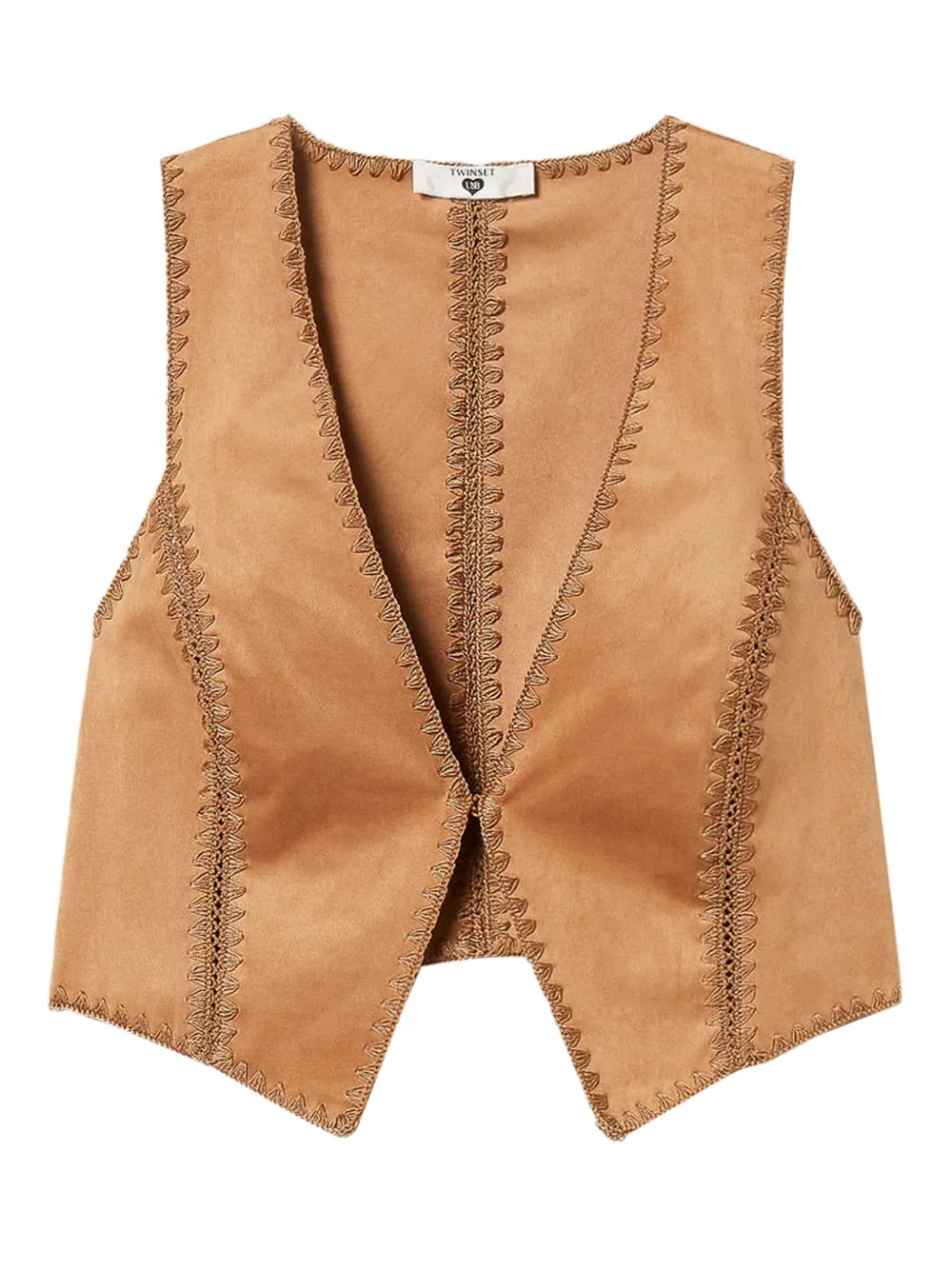 TWINSET embroidered waistcoat - Brown