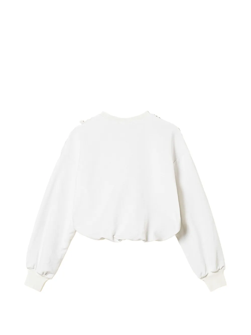 TWINSET Kids Sweater met roospatch en rits Wit