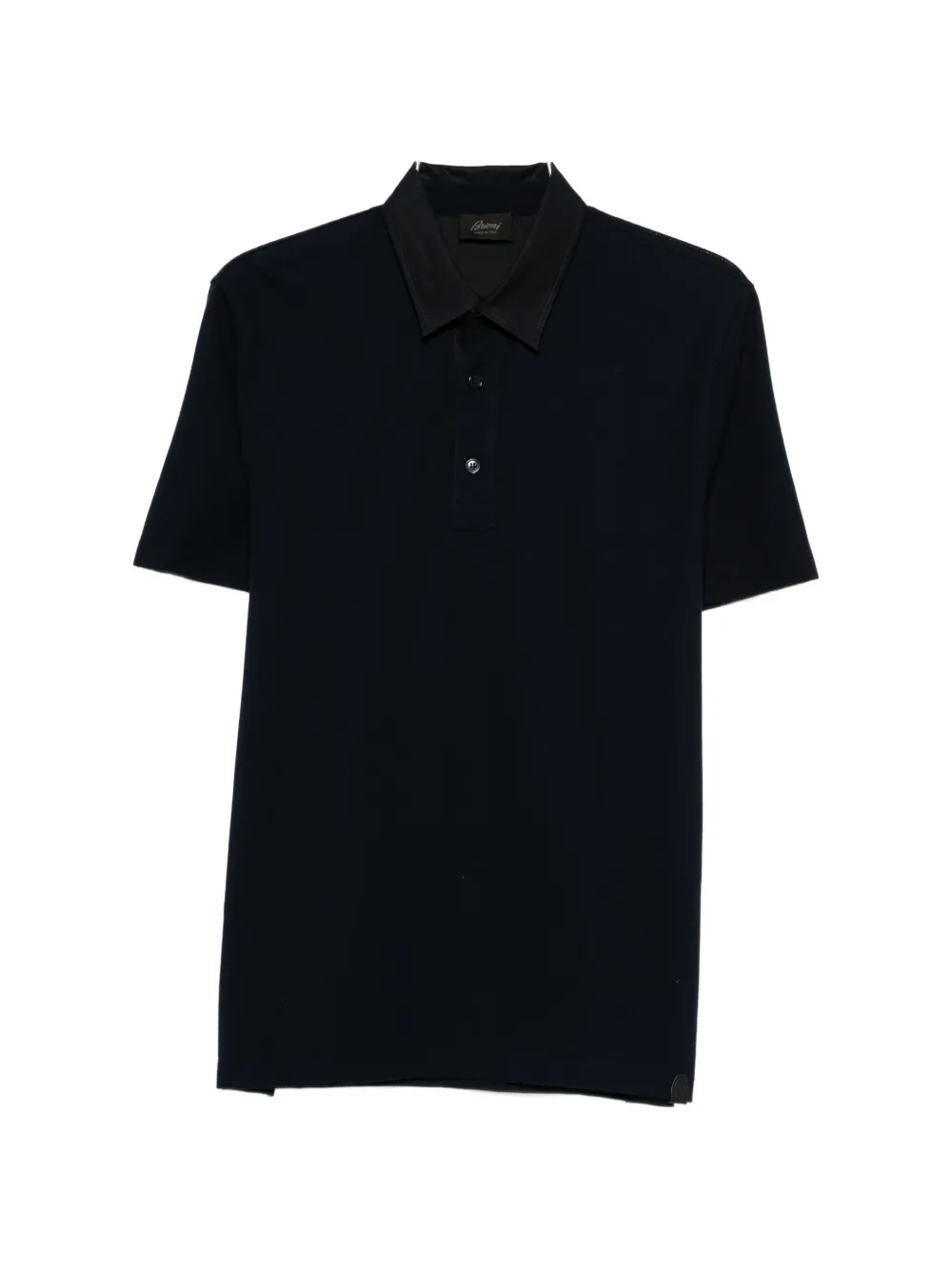 Brioni contrast-collar polo shirt - Blu