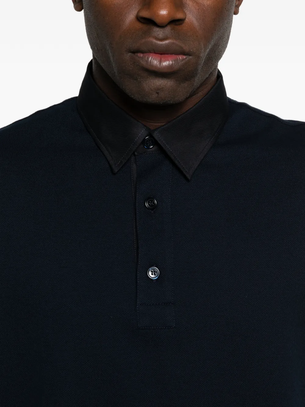 Brioni Poloshirt met contrasterende kraag Blauw