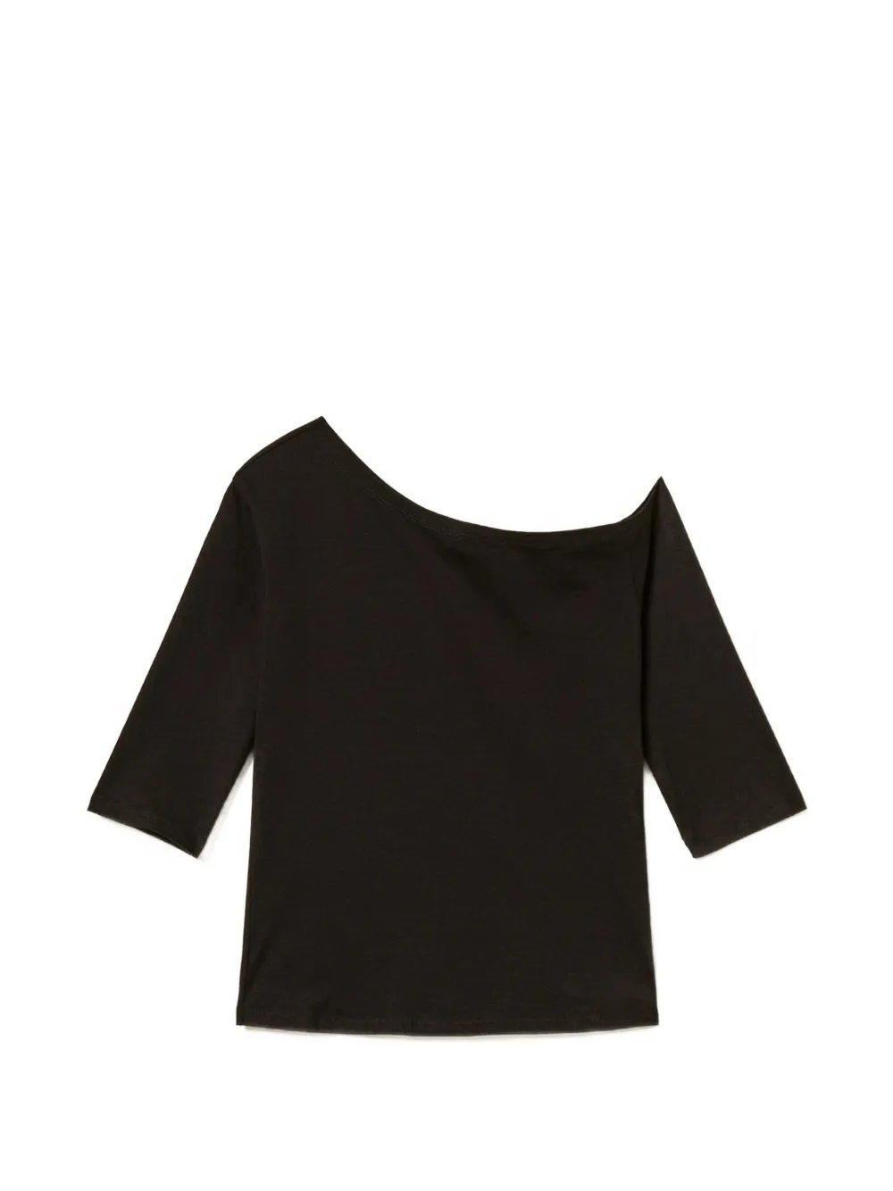 TWINSET asymmetric collar T-shirt - Nero