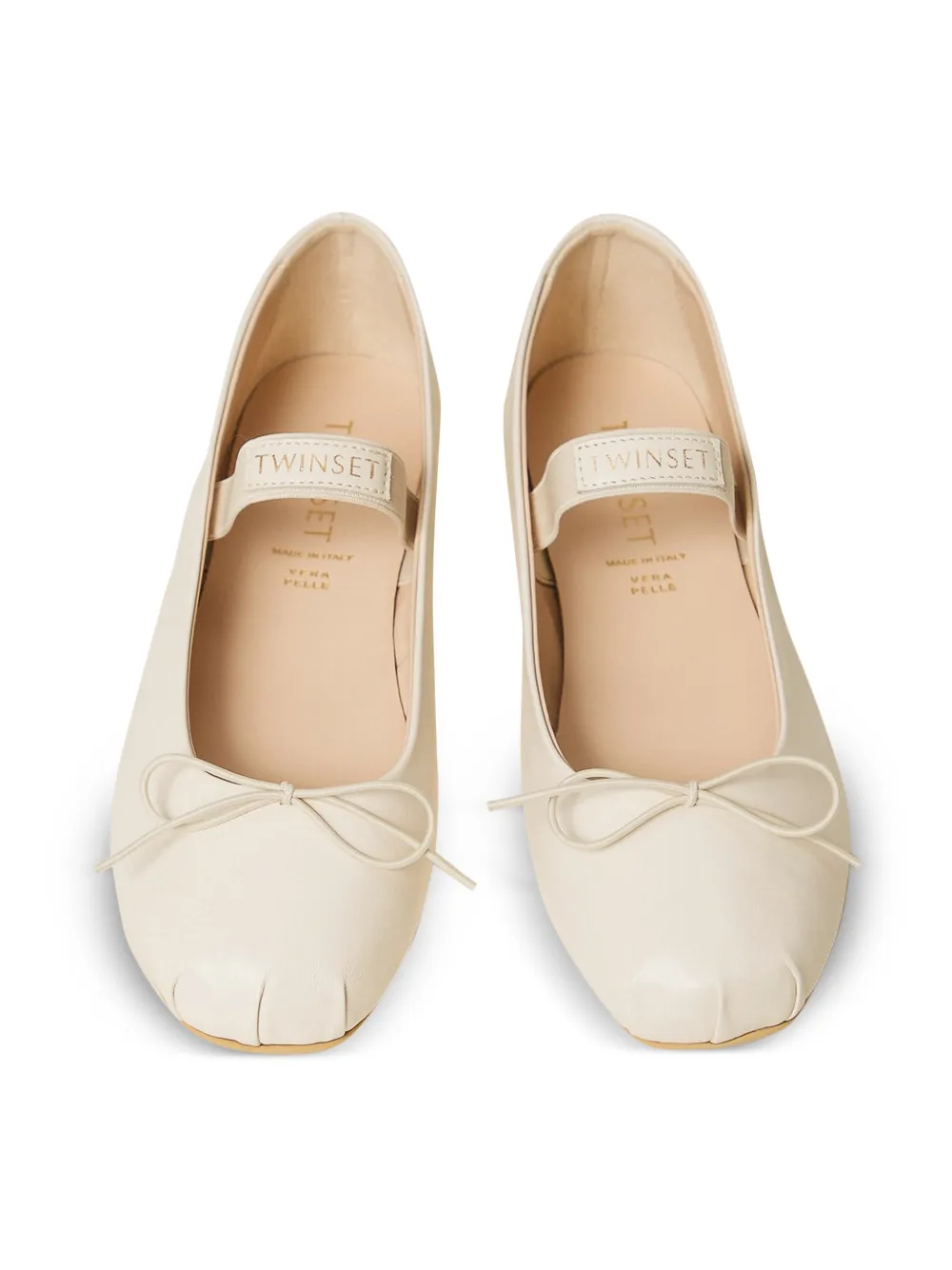 TWINSET Kids Leren ballerina's Beige