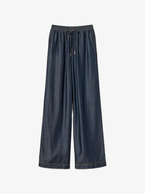 TWINSET wide-leg chambray trousers