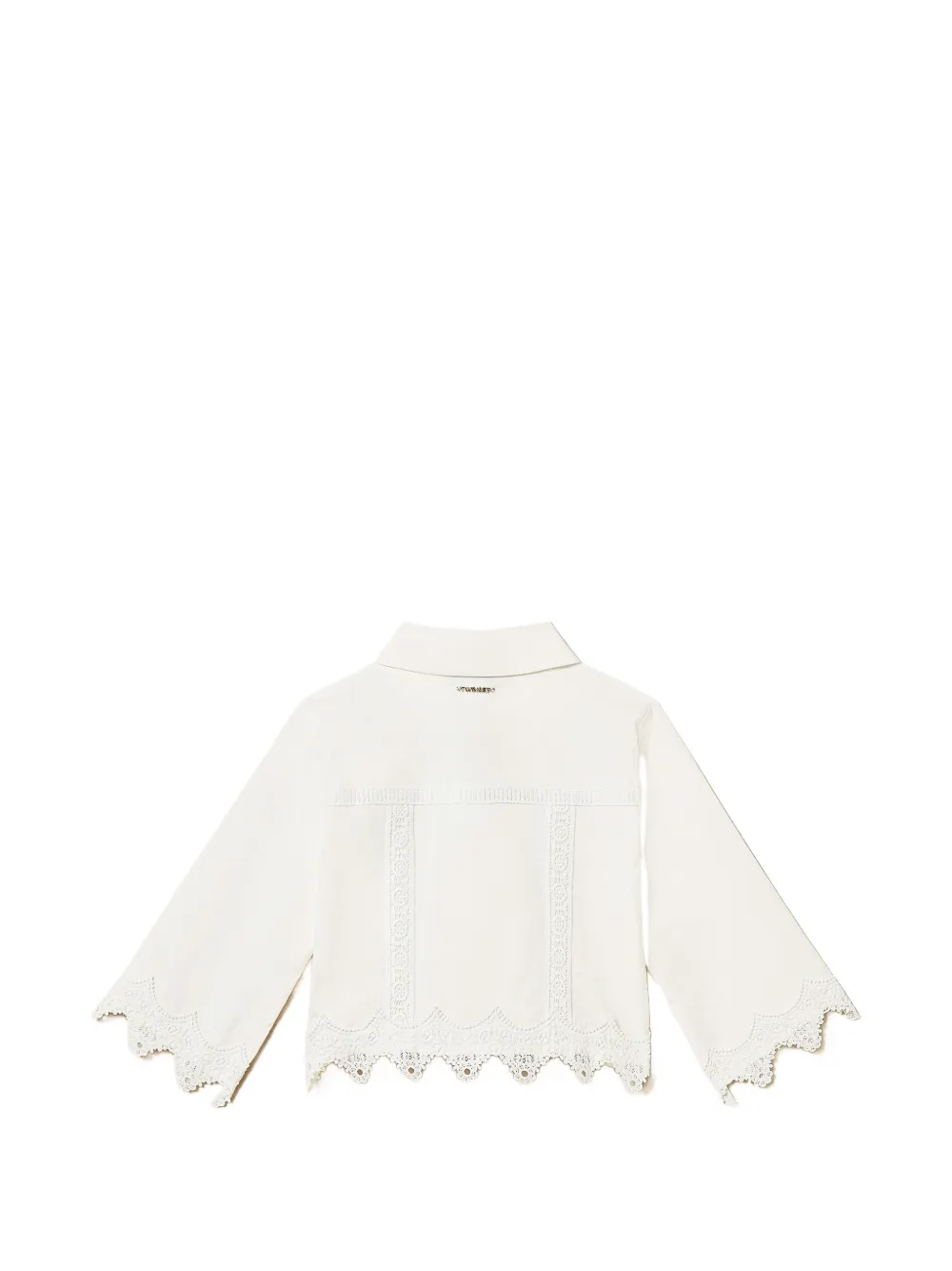 TWINSET Kids Popeline shirt met kanten detail Wit
