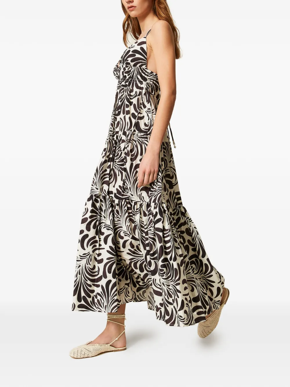 TWINSET Maxi-jurk met print Beige