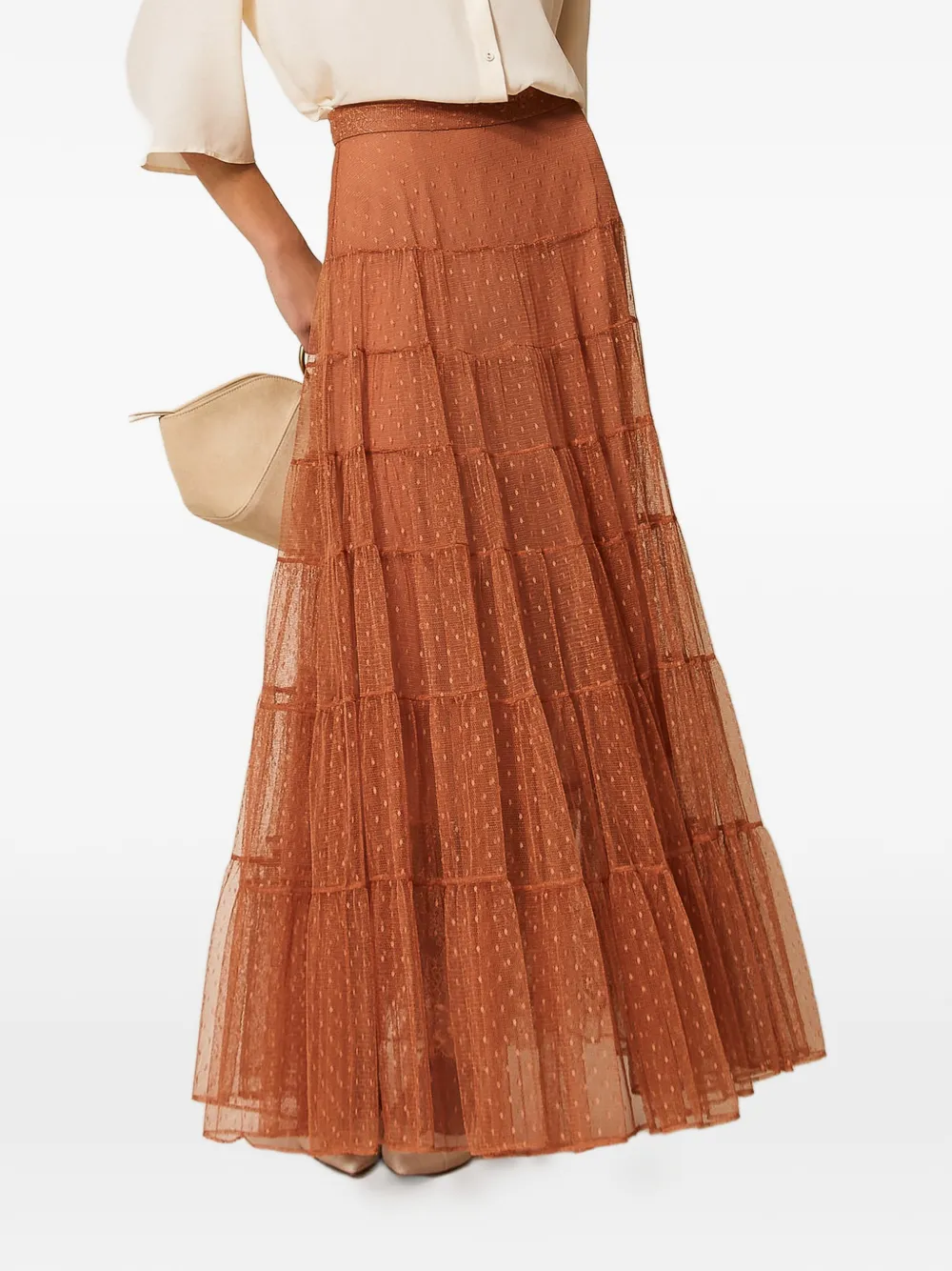 TWINSET Gonna in tulle - Marrone