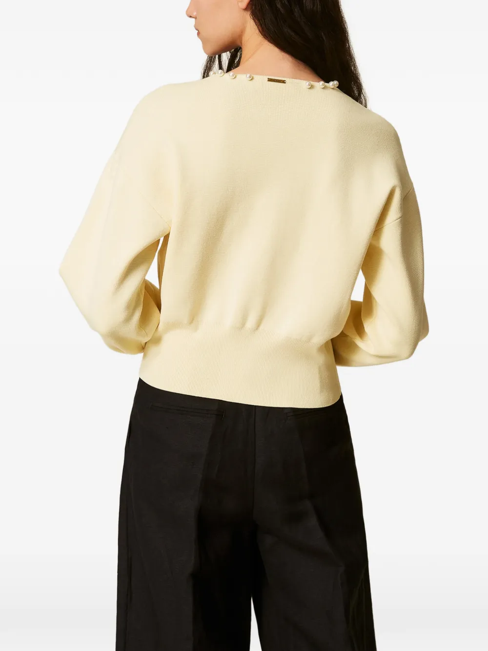 TWINSET Vest verfraaid met parels Geel