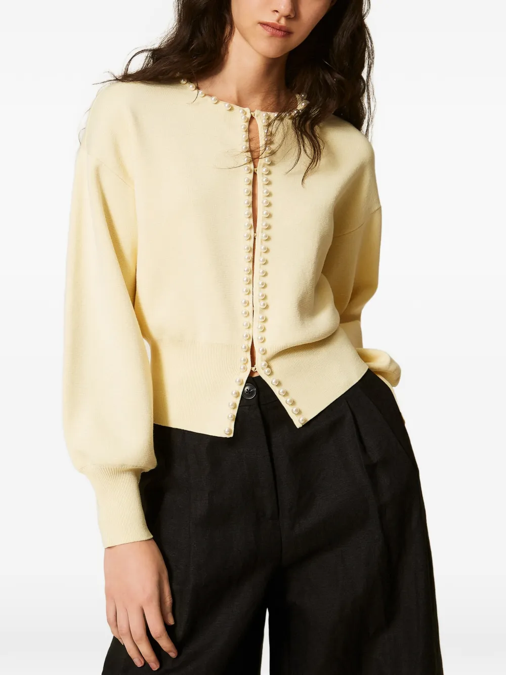 TWINSET Vest verfraaid met parels Geel