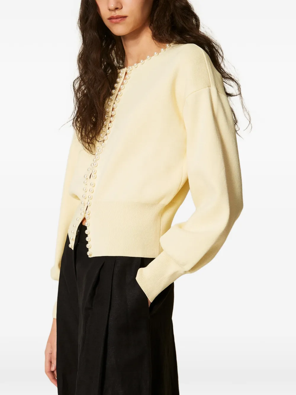 TWINSET Vest verfraaid met parels Geel